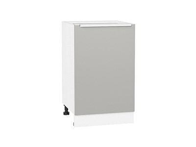Шкаф нижний с 1-ой дверцей Фьюжн Белый, Silky Light Grey, 500 В*Ш*Г 816*500*480, фасад МДФ  Silky Light Grey, корпус  Белый ms2510VVT_66659