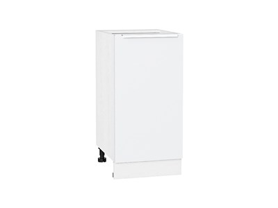 Шкаф нижний с 1-ой дверцей Фьюжн Белый, Silky White, 400 В*Ш*Г 816*400*480, фасад МДФ  Silky White, корпус  Белый ms2510VVT_52158