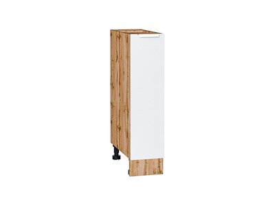 Шкаф нижний с 1-ой дверцей Фьюжн Дуб Вотан, Silky White, 200 В*Ш*Г 816*200*480, фасад МДФ  Silky White, корпус  Дуб Вотан ms2510VVT_66181