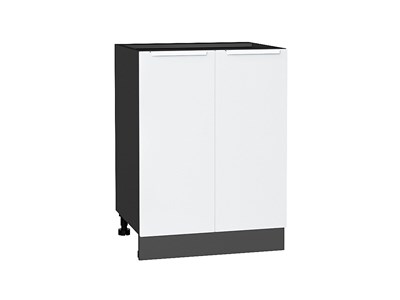 Шкаф нижний с 2-мя дверцами Фьюжн Graphite, Silky White, 600 В*Ш*Г 816*600*480, фасад МДФ  Silky White, корпус  Graphite ms2510VVT_52207