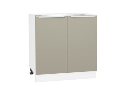 Шкаф нижний с 2-мя дверцами Фьюжн Белый, Silky Grey, 800 В*Ш*Г 816*800*480, фасад МДФ  Silky Grey, корпус  Белый ms2510VVT_52216