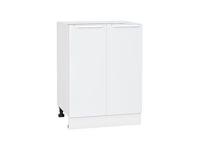 Шкаф нижний с 2-мя дверцами Фьюжн Белый, Silky White, 600 В*Ш*Г 816*600*480, фасад МДФ  Silky White, корпус  Белый ms2510VVT_52206