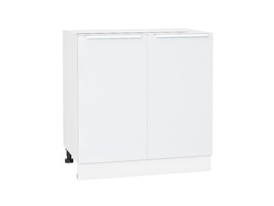 Шкаф нижний с 2-мя дверцами Фьюжн Белый, Silky White, 800 В*Ш*Г 816*800*480, фасад МДФ  Silky White, корпус  Белый ms2510VVT_52214