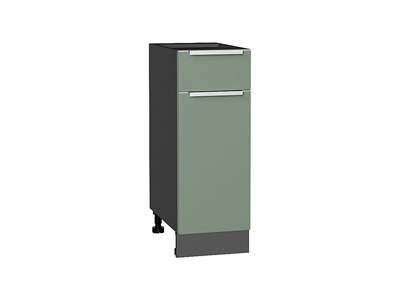Шкаф нижний с 1-ой дверцей и ящиком Фьюжн Graphite, Silky Mint, 300 В*Ш*Г 816*300*480, фасад МДФ  Silky Mint, корпус  Graphite ms2510VVT_52130