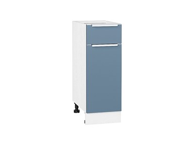 Шкаф нижний с 1-ой дверцей и ящиком Фьюжн Белый, Silky Blue, 300 В*Ш*Г 816*300*480, фасад МДФ  Silky Blue, корпус  Белый ms2510VVT_52131