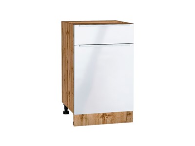 Шкаф нижний с 1-ой дверцей и ящиком Фьюжн Дуб Вотан, Angel, 500 В*Ш*Г 816*500*480, фасад МДФ  Angel, корпус  Дуб Вотан ms2510VVT_60956