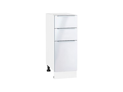 Шкаф нижний с 3-мя ящиками Фьюжн Белый, Angel, 300 В*Ш*Г 816*300*480, фасад МДФ  Angel, корпус  Белый ms2510VVT_30570