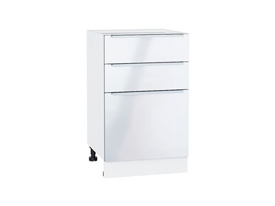 Шкаф нижний с 3-мя ящиками Фьюжн Белый, Angel, 500 В*Ш*Г 816*500*480, фасад МДФ  Angel, корпус  Белый ms2510VVT_31712
