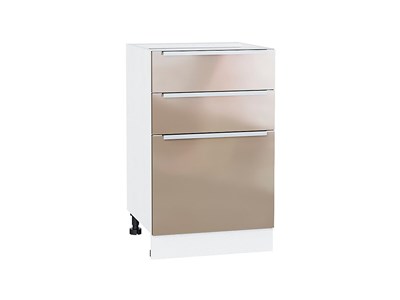Шкаф нижний с 3-мя ящиками Фьюжн Белый, Gallant, 500 В*Ш*Г 816*500*480, фасад МДФ  Gallant, корпус  Белый ms2510VVT_39748