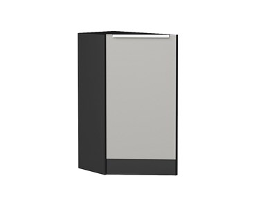 Шкаф нижний торцевой Фьюжн Graphite, Silky Light Grey В*Ш*Г 816*296*554, фасад МДФ  Silky Light Grey, корпус  Graphite ms2510VVT_66706