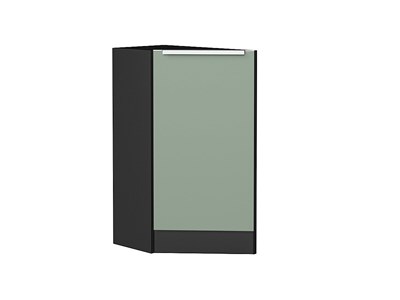 Шкаф нижний торцевой Фьюжн Graphite, Silky Mint В*Ш*Г 816*296*554, фасад МДФ  Silky Mint, корпус  Graphite ms2510VVT_52268