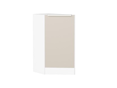 Шкаф нижний торцевой Фьюжн Белый, Cream Silk В*Ш*Г 816*296*554, фасад МДФ  Cream Silk, корпус  Белый ms2510VVT_72005