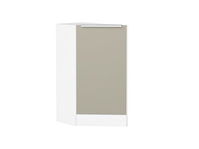 Шкаф нижний торцевой Фьюжн Белый, Silky Grey В*Ш*Г 816*296*554, фасад МДФ  Silky Grey, корпус  Белый ms2510VVT_52265