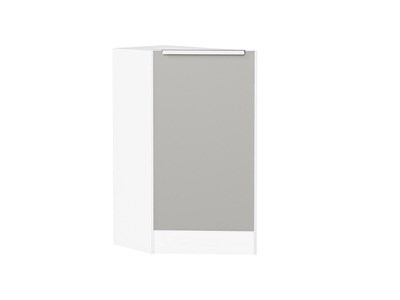 Шкаф нижний торцевой Фьюжн Белый, Silky Light Grey В*Ш*Г 816*296*554, фасад МДФ  Silky Light Grey, корпус  Белый ms2510VVT_66704