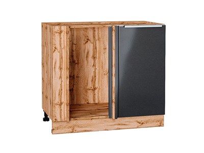 Шкаф нижний угловой Фьюжн Дуб Вотан, Anthracite В*Ш*Г 816*890*480, фасад МДФ  Anthracite, корпус  Дуб Вотан ms2510VVT_60728