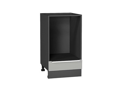 Шкаф нижний под духовку Фьюжн Graphite, Silky Light Grey, 450 В*Ш*Г 816*450*476, фасад МДФ  Silky Light Grey, корпус  Graphite ms2510VVT_67078