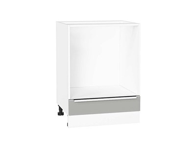 Шкаф нижний под духовку Фьюжн Белый, Silky Light Grey, 600 В*Ш*Г 816*600*476, фасад МДФ  Silky Light Grey, корпус  Белый ms2510VVT_66635