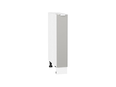 Шкаф нижний бутылочница Фьюжн Белый, Silky Light Grey, 150 В*Ш*Г 816*150*480, фасад МДФ  Silky Light Grey, корпус  Белый ms2510VVT_66638