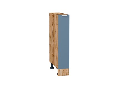 Шкаф нижний бутылочница Фьюжн Дуб Вотан, Silky Blue, 150 В*Ш*Г 816*150*480, фасад МДФ  Silky Blue, корпус  Дуб Вотан ms2510VVT_60924