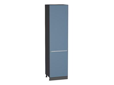 Шкаф пенал с 2-мя дверцами Фьюжн Graphite, Silky Blue, 2340, 600 В*Ш*Г 2336*600*576, фасад МДФ  Silky Blue, корпус  Graphite ms2510VVT_52350