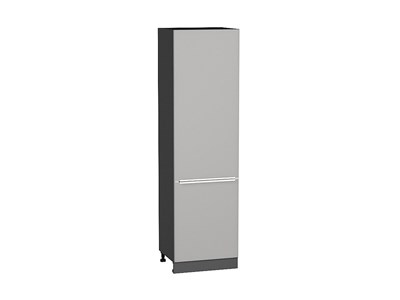 Шкаф пенал с 2-мя дверцами Фьюжн Graphite, Silky Light Grey, 2140, 600 В*Ш*Г 2132*600*576, фасад МДФ  Silky Light Grey, корпус  Graphite ms2510VVT_66731