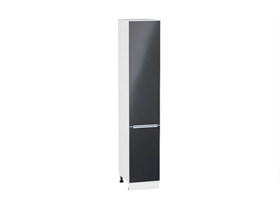 Шкаф пенал с 2-мя дверцами Фьюжн Белый, Anthracite, 2140, 400 В*Ш*Г 2132*400*576, фасад МДФ  Anthracite, корпус  Белый ms2510VVT_45107
