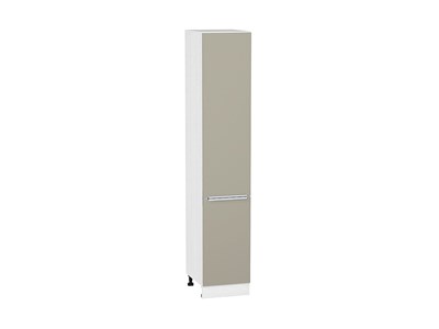 Шкаф пенал с 2-мя дверцами Фьюжн Белый, Silky Grey, 2140, 400 В*Ш*Г 2132*400*576, фасад МДФ  Silky Grey, корпус  Белый ms2510VVT_52321