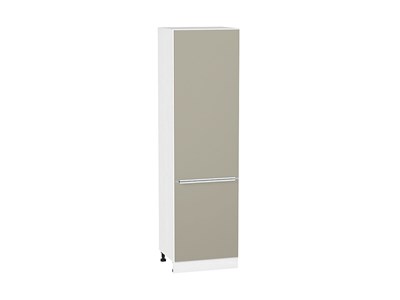 Шкаф пенал с 2-мя дверцами Фьюжн Белый, Silky Grey, 2140, 600 В*Ш*Г 2132*600*576, фасад МДФ  Silky Grey, корпус  Белый ms2510VVT_52333