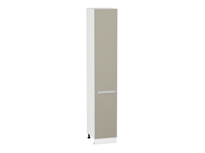 Шкаф пенал с 2-мя дверцами Фьюжн Белый, Silky Grey, 2340, 400 В*Ш*Г 2336*400*576, фасад МДФ  Silky Grey, корпус  Белый ms2510VVT_52334