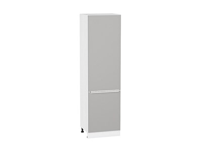 Шкаф пенал с 2-мя дверцами Фьюжн Белый, Silky Light Grey, 2140, 600 В*Ш*Г 2132*600*576, фасад МДФ  Silky Light Grey, корпус  Белый ms2510VVT_66723