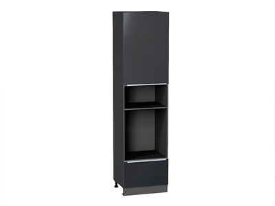 Шкаф пенал с 1-ой дверцей и ящиком под технику Фьюжн Graphite, Anthracite, 2340 В*Ш*Г 2336*600*576, фасад МДФ  Anthracite, корпус  Graphite ms2510VVT_45133