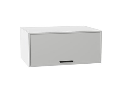 Шкаф верхний горизонтальный глубокий Фрейм Белый, Grey Silk, 800 В*Ш*Г 358*800*580, фасад МДФ  Grey Silk, корпус  Белый ms2510VVT_68867