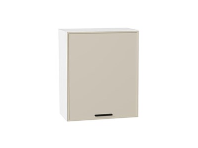 Шкаф верхний с 1-ой дверцей Фрейм Белый, Cream Silk, 720, 600 В*Ш*Г 716*600*324, фасад МДФ  Cream Silk, корпус  Белый ms2510VVT_69802