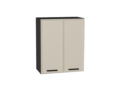 Шкаф верхний с 2-мя дверцами Фрейм Graphite, Cream Silk, 720, 600 В*Ш*Г 716*600*324, фасад МДФ  Cream Silk, корпус  Graphite ms2510VVT_69843
