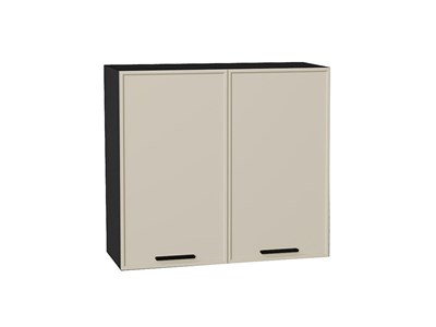 Шкаф верхний с 2-мя дверцами Фрейм Graphite, Cream Silk, 720, 800 В*Ш*Г 716*800*324, фасад МДФ  Cream Silk, корпус  Graphite ms2510VVT_69844
