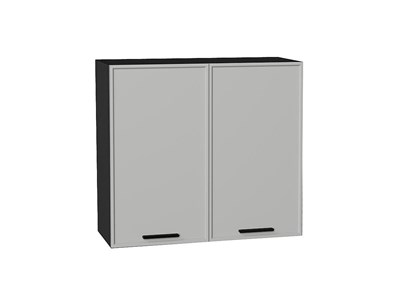 Шкаф верхний с 2-мя дверцами Фрейм Graphite, Grey Silk, 720, 800 В*Ш*Г 716*800*324, фасад МДФ  Grey Silk, корпус  Graphite ms2510VVT_68996