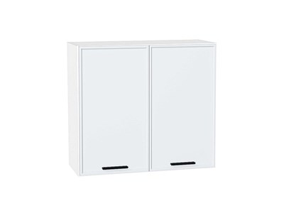 Шкаф верхний с 2-мя дверцами Фрейм Белый, White Silk, 720, 800 В*Ш*Г 716*800*324, фасад МДФ  White Silk, корпус  Белый ms2510VVT_66899