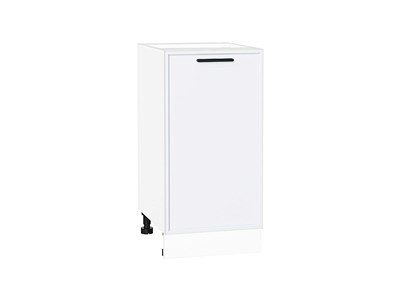 Шкаф нижний с 1-ой дверцей Фрейм Белый, White Silk, 400 В*Ш*Г 816*400*484, фасад МДФ  White Silk, корпус  Белый ms2510VVT_66940