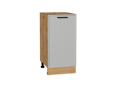 Шкаф нижний с 1-ой дверцей Фрейм Дуб Вотан, Grey Silk, 400 В*Ш*Г 816*400*484, фасад МДФ  Grey Silk, корпус  Дуб Вотан ms2510VVT_69101