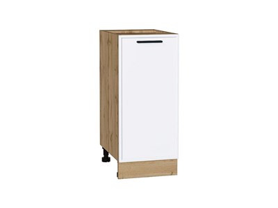 Шкаф нижний с 1-ой дверцей Фрейм Дуб Вотан, White Silk, 350 В*Ш*Г 816*350*484, фасад МДФ  White Silk, корпус  Дуб Вотан ms2510VVT_66946