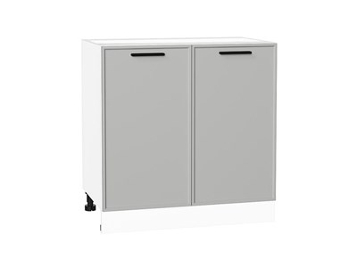 Шкаф нижний с 2-мя дверцами Фрейм Белый, Grey Silk, 800 В*Ш*Г 816*800*484, фасад МДФ  Grey Silk, корпус  Белый ms2510VVT_69146