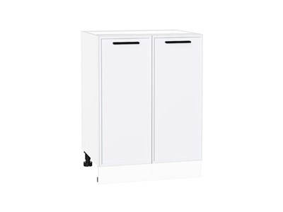 Шкаф нижний с 2-мя дверцами Фрейм Белый, White Silk, 600 В*Ш*Г 816*600*484, фасад МДФ  White Silk, корпус  Белый ms2510VVT_66964