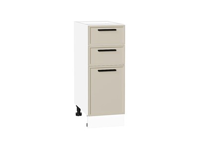 Шкаф нижний с 3-мя ящиками Фрейм Белый, Cream Silk, 300 В*Ш*Г 816*300*484, фасад МДФ  Cream Silk, корпус  Белый ms2510VVT_69917