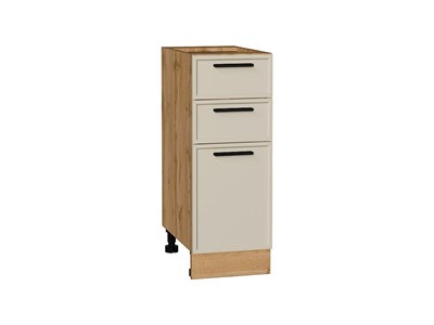 Шкаф нижний с 3-мя ящиками Фрейм Дуб Вотан, Cream Silk, 300 В*Ш*Г 816*300*484, фасад МДФ  Cream Silk, корпус  Дуб Вотан ms2510VVT_69922