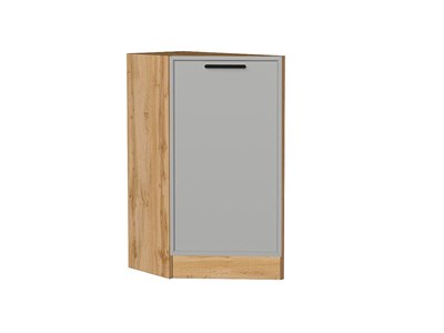 Шкаф нижний торцевой Фрейм Дуб Вотан, Grey Silk В*Ш*Г 816*296*558, фасад МДФ  Grey Silk, корпус  Дуб Вотан ms2510VVT_69012
