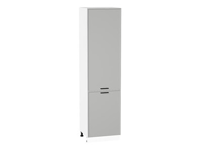 Шкаф пенал с 2-мя дверцами Фрейм Белый, Grey Silk, 2340, 600 В*Ш*Г 2336*600*580, фасад МДФ  Grey Silk, корпус  Белый ms2510VVT_69214