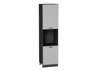 Шкаф пенал с 2-мя дверцами под технику Фрейм Graphite, Grey Silk, 2340 В*Ш*Г 2336*600*580, фасад МДФ  Grey Silk, корпус  Graphite ms2510VVT_69204