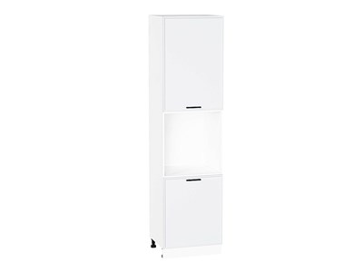 Шкаф пенал с 2-мя дверцами под технику Фрейм Белый, White Silk, 2340 В*Ш*Г 2336*600*580, фасад МДФ  White Silk, корпус  Белый ms2510VVT_66992