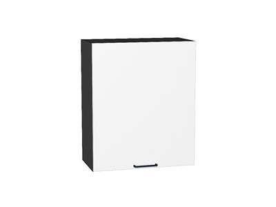 Шкаф верхний с 1-ой дверцей Флэт Graphite, White In 2S, 720, 600 В*Ш*Г 716*600*318, фасад ЛДСП  White In 2S, корпус  Graphite ms2510VVT_55654