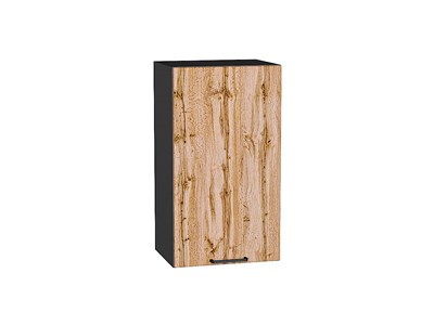 Шкаф верхний с 1-ой дверцей Флэт Graphite, Wotan Oak 2S, 720, 400 В*Ш*Г 716*400*318, фасад ЛДСП  Wotan Oak 2S, корпус  Graphite ms2510VVT_52607